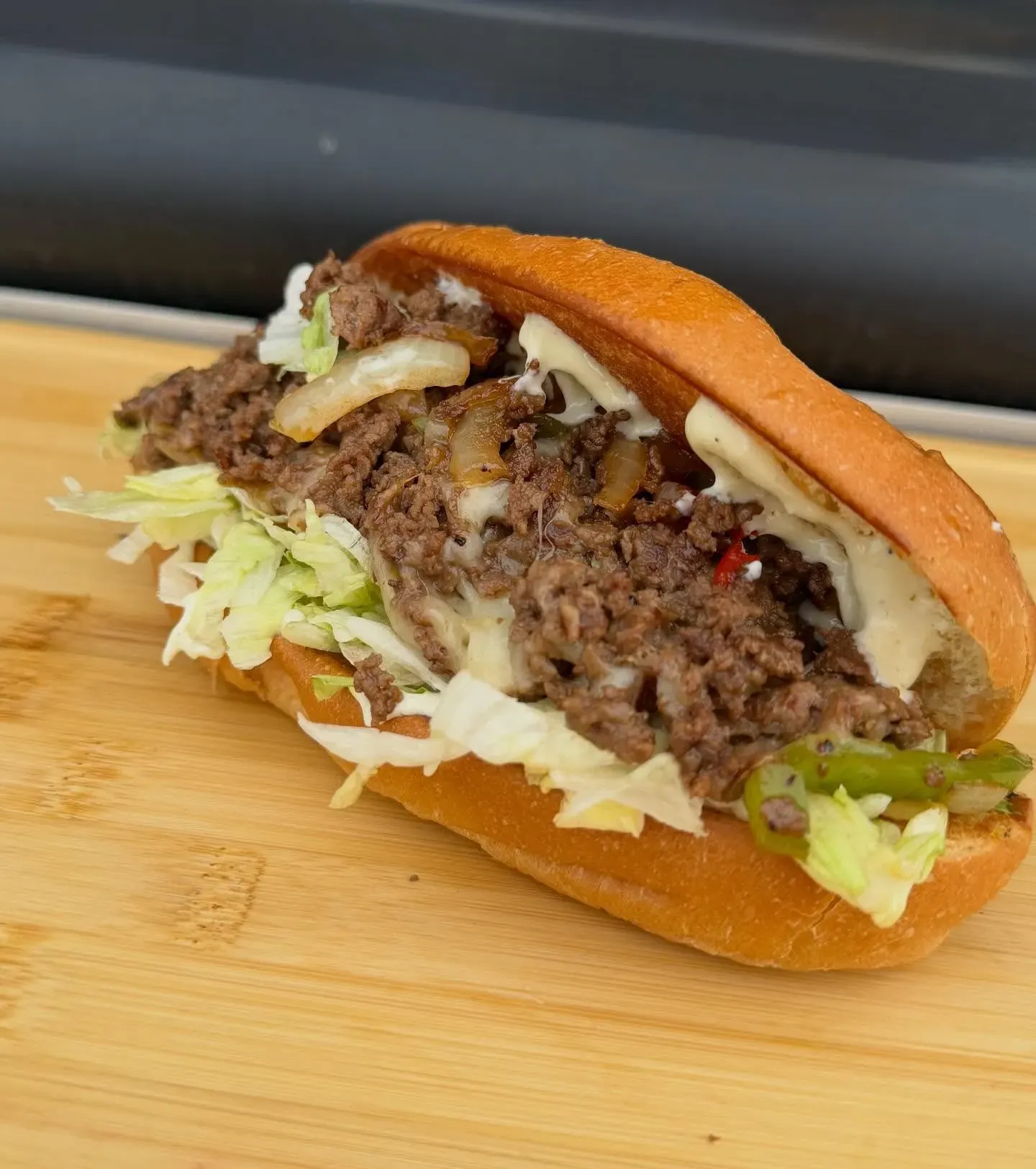 Steak sandwich from El Fat Cat Grill